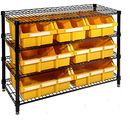 Seville Classics Regalsystem mit 4 Böden und 7 Behältern, 91.4 x 36,2 x 76,2 cm
