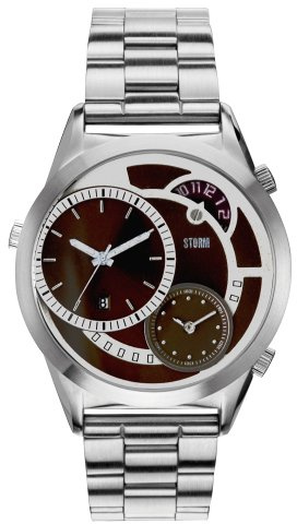STORM London Saturn Herrenuhr silber/braun 4662/BR