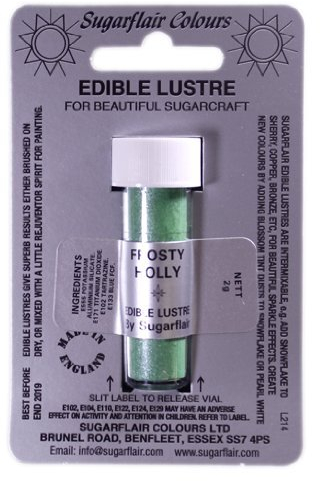 Sugarflair Frosty Holly Edible Lustre Dust Powder - Cake Decorating Shimmer