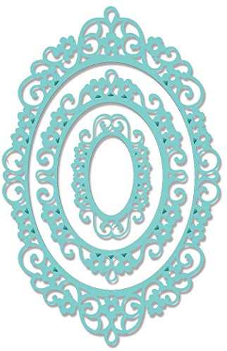 Sweet Dixie Dies Metal Intricate Oval Frame Die Set, Gold