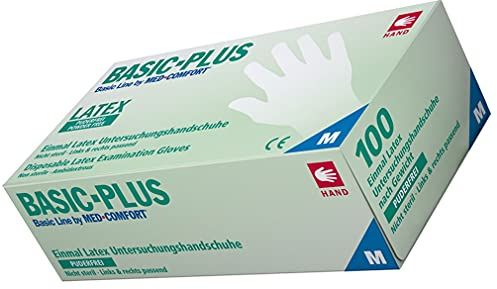 Basic-Plus, Latex Einmalhandschuh *Puderfrei*, Größe M