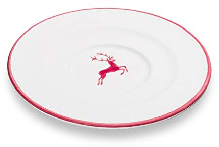 Gmundner Keramik Manufaktur 0320tugo14 bajo Platos Capuchino Gourmet, diámetro 14 cm, Color Rojo Burdeos