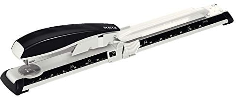 Leitz Langarm-Büroheftgerät aus Metall, Für 40 Blatt, Inkl. Heftklammern, Ergonomisches Design, Schwarz, NeXXt-Serie, 55600095