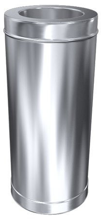 MK Schornstein, Rohr 500 mm, Edelstahl doppelwandig, ø 150 mm (210 mm) Edelstahl gebürstet Keine Farbe wählbar