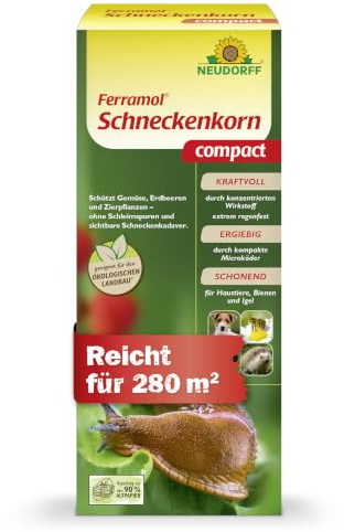 Neudorff Ferramol Schneckenkorn compact – Zuverlässiger Schneckenschutz für 280 m² an allen Gemüse-, Obst- und Zierpflanzen, extrem regenfest, 700 g