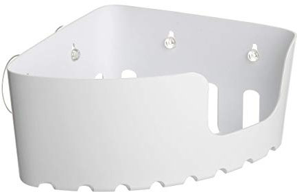TATAY 4520301 Etagère d'Angle à Ventouses Plastique Blanc 20 x 20 x 11 cm