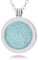 Morella Damen Halskette 70 cm Edelstahl und Anhänger mit Coin Glitzersteine hellblau 33 mm im Schmuckbeutel