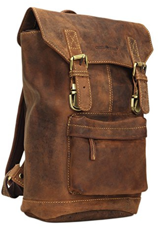 Greenburry Vintage Rucksack klein Leder antikbraun