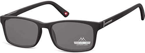 Montana sonnenbrille unisex rechteckig schwarz (MR73S) Stärke +2,50