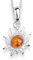 InCollections Damen-Halskette Sonne 925 Sterling Silber 1 Bernstein gelb 42 cm