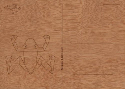 formes Berlin Bastel/Origami - Postkarte aus Holz, Zedernholz, Verschiedene Motive (Frosch/Frog)