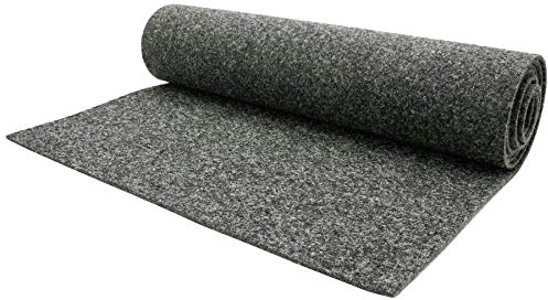 Nadelfilz Meterware MERLIN - Grau, 2,00m x 2,00m, Robuster, Trittschalldämmender Teppich Bodenbelag für Wohn- und Büroräume