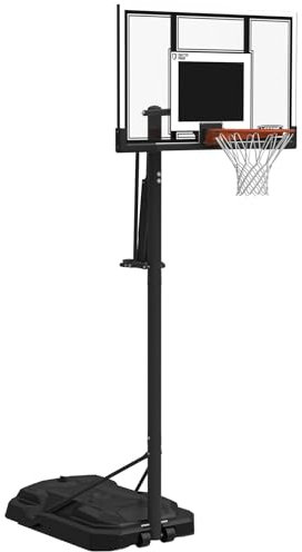 Lifetime Unisex-Erwachsene 71524 XL Height Adjustable Portable Basketball System, 54 Inch Shatterproof Backboard Tragbares Basketballsystem, durchsichtig/schwarz, 54 Polycarbonate
