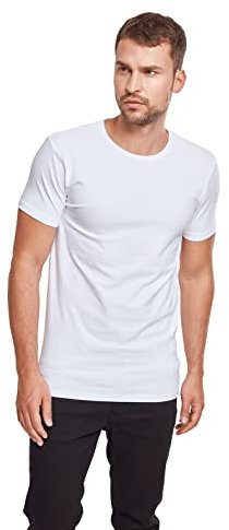 Urban Classics Men's Fitted Stretch Tee T-Shirt, White, S