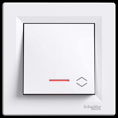 Schneider Electric Asfora - Interruptor con LED, color blanco