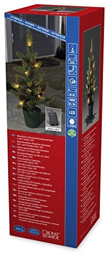 Konstsmide Outdoor Battery Operated Decoration Christmas Tree with 6 or 9 Hours Timer, 10 LEDs of 45 cm Tall - Warm White 3780-100