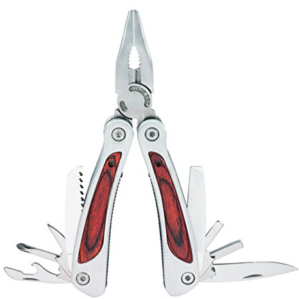 Herbertz Strumento Multi Tool Metallo Leggero di Lunghezza Aperto: 16.5 cm Coltello, Grigio, M