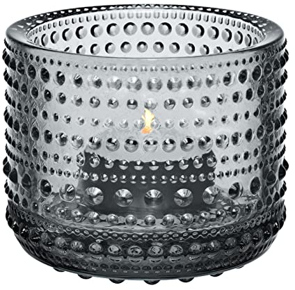 Iittala Kastehelmi 5979 Kerzenhalter, Glas, Grau, 8.1 x 8.1 x 7 cm