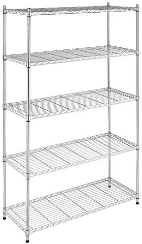 Whitmor 6058-3885 Supreme Großes 5-Ebenen Regalsystem, Chrom