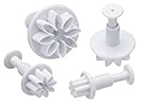Ibili Set 3 CORTADORES con EXPULSOR Margarita, Stainless Steel, Blanco, Centimeters