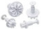Ibili Set 3 CORTADORES con EXPULSOR Margarita, Stainless Steel, Blanco, Centimeters