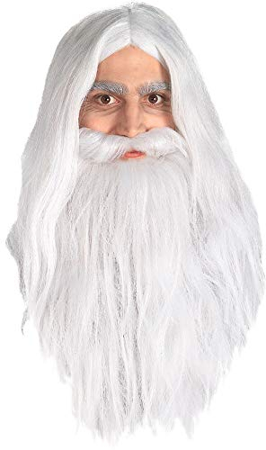 Gandalf aus Herr der Ringe - Herren-Perücke mit Bart weiß