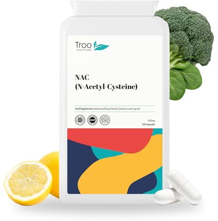 NAC Supplement 600mg By Troo Healthcare - High Strength N-Acetyl | Supplements for Liver Health - Allergen-Free Vegan Capsules - Non-Toxic Amino Acid Supplements for Women & Men - 120 Count