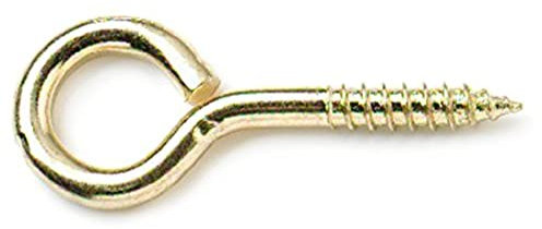 Merriway BH03575 (3 Pcs) EB 65mm (2.5/8 inch) Steel Screw-In Eye Brass Plated - Pack of 3 Pieces
