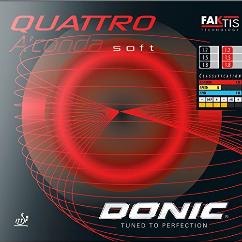 DONIC Belag Quattro Aconda Soft Farbe 1,5 mm, rot, Größe 1,5 mm, rot