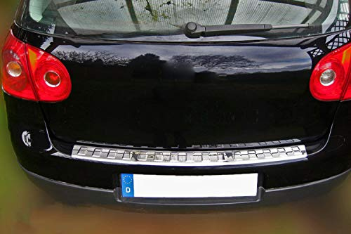 RECAMBO Ladekantenschutz Edelstahl kompatibel für VW Golf 5 - Hochglanz poliert, Chrom Look - Styling und Schutz für die Stoßstange