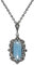 Esse Marcasite Ohrhänger Sterling Silber Art Nouveau blau jade und Markasit Halskette von 42–47 cm