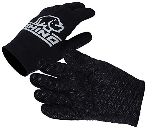 Rhino Unisex Pro Full Finger Rugby-Handschuh, Schwarz, S/M