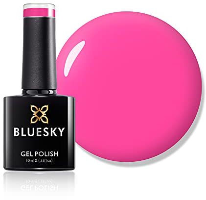 Bluesky Gel Nail Polish, Peachy Pink Neon14, 10 ml Bright, Colour, Hot, Pink, Long Lasting, Chip Resistant, 10 ml (Requires Drying Under UV LED Lamp)