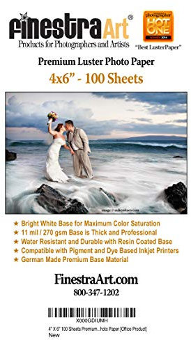 Premium Glanz-Fotopapier für Tintenstrahldrucker, 10,2 x 15,2 cm, 100 Blatt