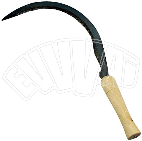 FALCIOLA CEREALI DENTATA 45 CM FALCE FALCETTO MANICO LEGNO TAGLIAERBA FALCIAERBA