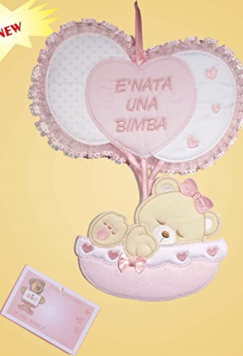 La Chiocciolina Schleife zur Geburt, Luftballons nicht zum Besticken (Rosa)