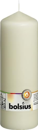 Bolsius Stumpenkerze, für Innen- und Außenbereich, 200 x 70 mm, elfenbein