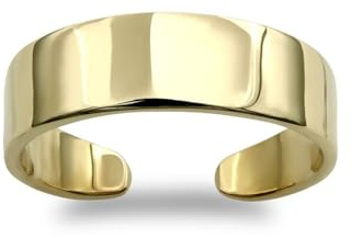 Jewelco London Damen-Ring aus massivem 9 Karat Gelbgold, abgestuft, flacher Zehenring