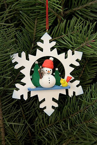 Christian Ulbricht Baumbehang Schneeflocke Schneemann Höhe 9,0 cm