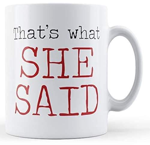 Finger prints - Decorative Writing That's What She Said - Printed Mug, Ceramic, 11fl.oz.