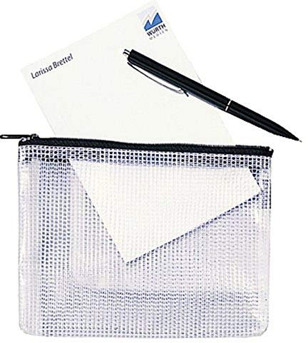 Rexel MeshBag Reissverschlusstasche (A6 , Schwer Entflammbar, Füllvermögen 5 mm) 1 Stück Transparent