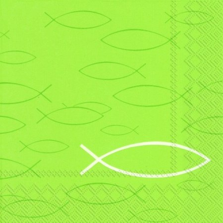 Ihr Serviette Kommunion, Fisch grün
