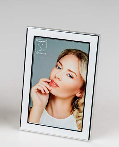 formano Fotorahmen, Bilderrahmen White für 10x15cm aus Aluminum Silber weiß F20