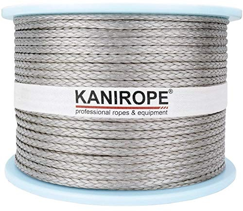 Kanirope® Corde dyneema PRO 4mm 100m argent 12x tressée SK78 pré-étirée enrobée
