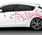 Grandora X7140 2er Set Autoaufkleber XL Blumenranke Schmetterlinge pink