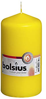 BOLSIUS Qualitäts - Stumpenkerzen 130 x 70 mm gelb im 8er Pack