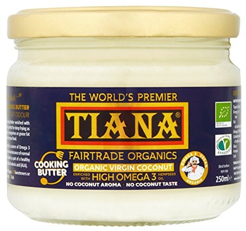 TIANA Organic Omega-3 Virgin Coconut Cooking Butter, Plant Based Omega-3 Superfood, 250ML pack of 1