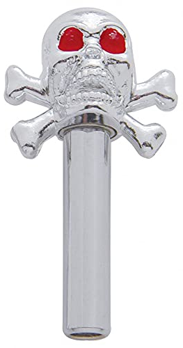 United Pacific 70029 Chrome Skull Door Lock Knobs – Pack of Two