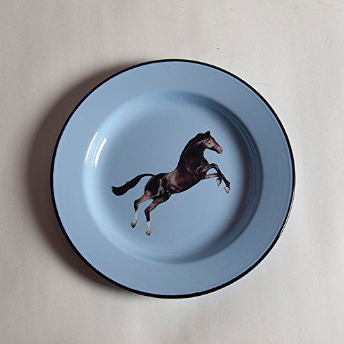 Plato de metal esmaltado Toiletpaper Ø 26 cm - Caballo