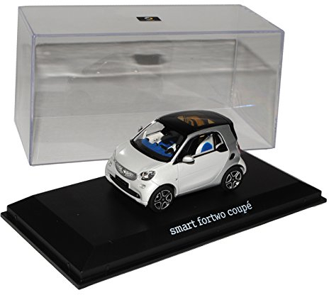 Norev Smart ForTwo Coupe C453 Weiss mit Silber Ab 2014 1/43 Modell Auto mit individiuellem Wunschkennzeichen